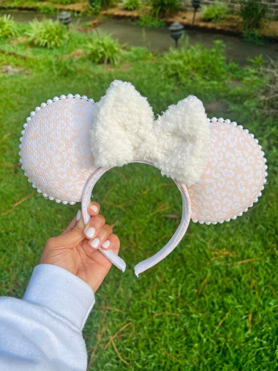 Ballet Pink Cheetah Print Minnie Ears - Etsy | Etsy (US)