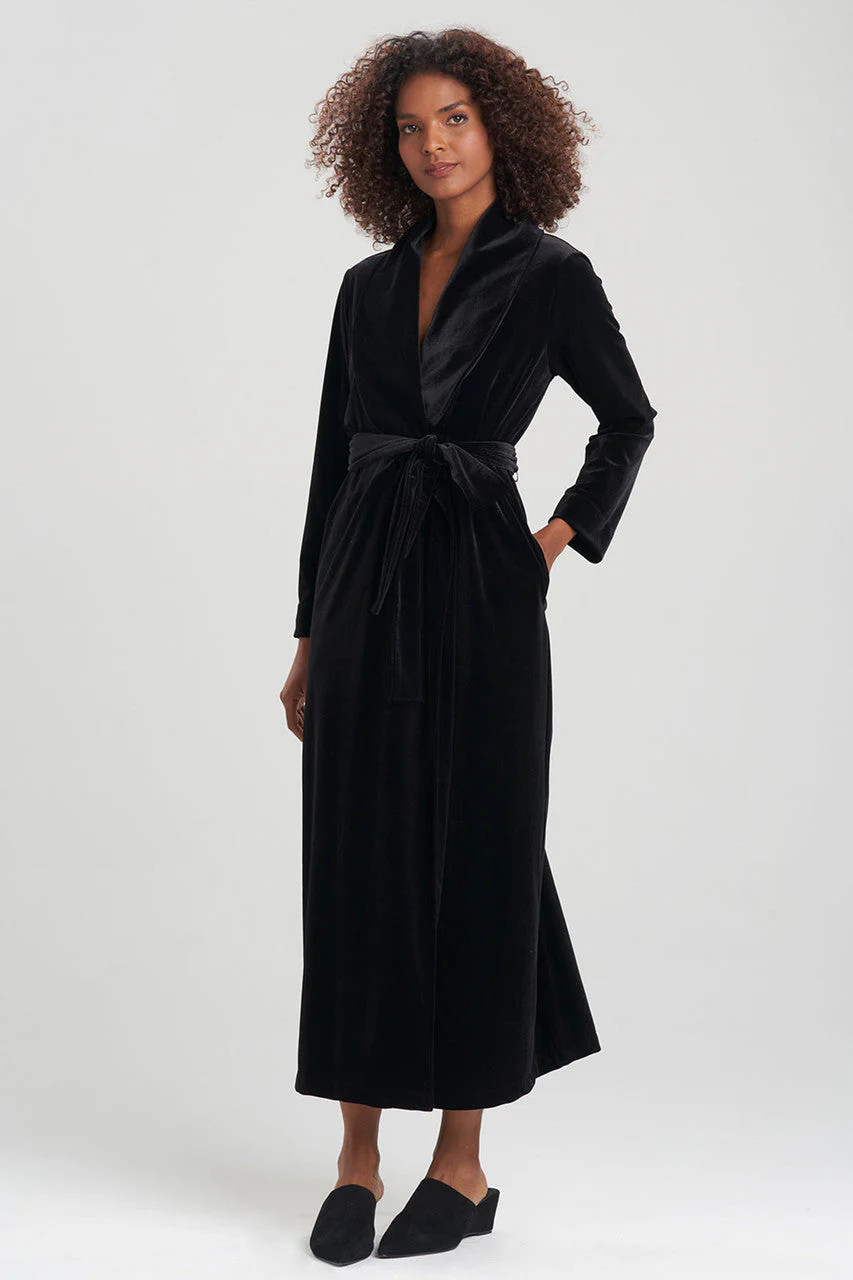 Buy Natalie Velvet Robe in Black Online | NATORI | Natori