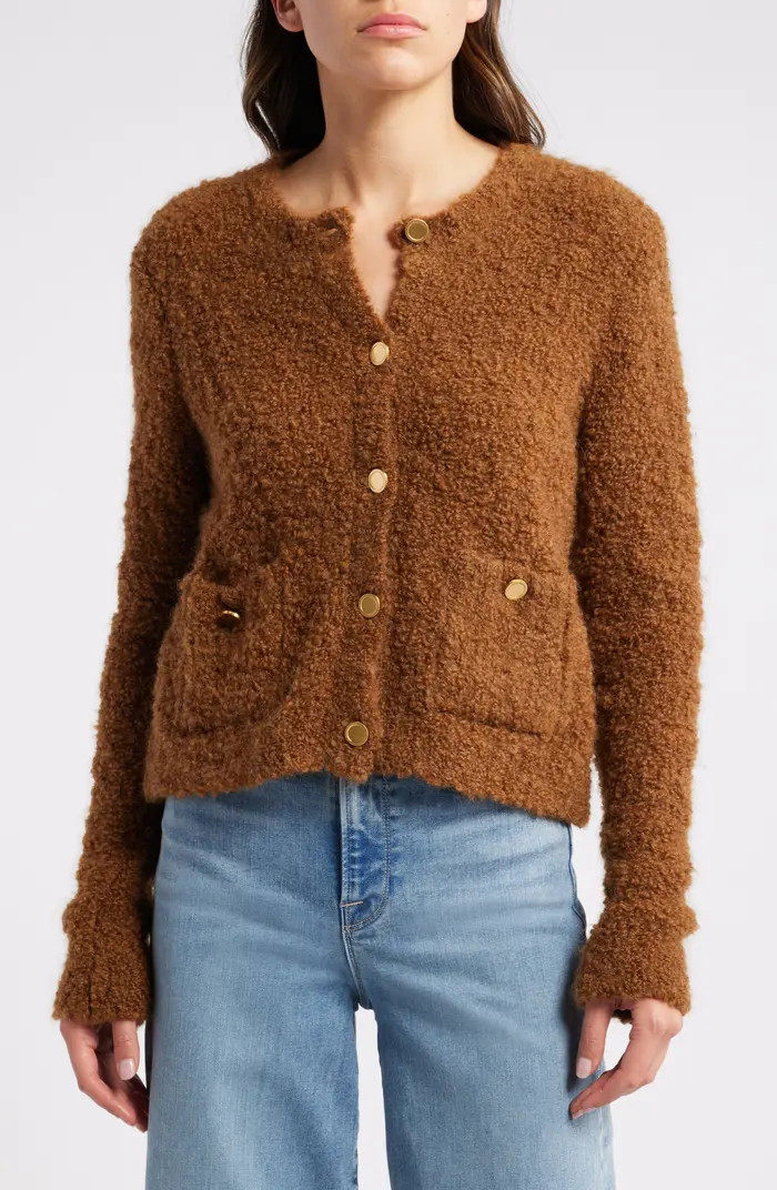 FRAME Patch Pocket Bouclé Cardigan | Nordstrom | Nordstrom