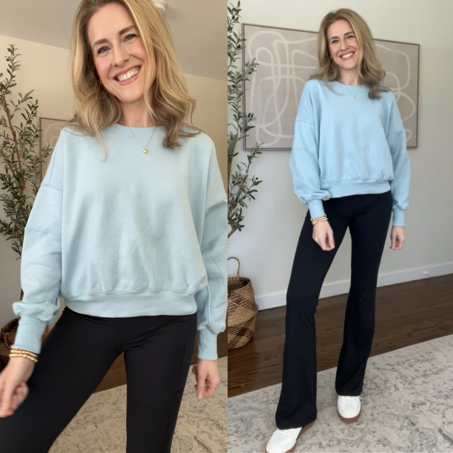 Walmart fleece crop sweatshirt I love! I sized up one size to a medium. #walmartfashion 