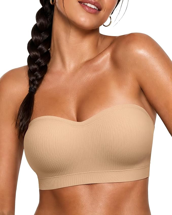 Vertvie Strapless Bra Wireless Non-Slip Push Up Bandeau Bras for Women Supportive Tube Top Padded... | Amazon (US)