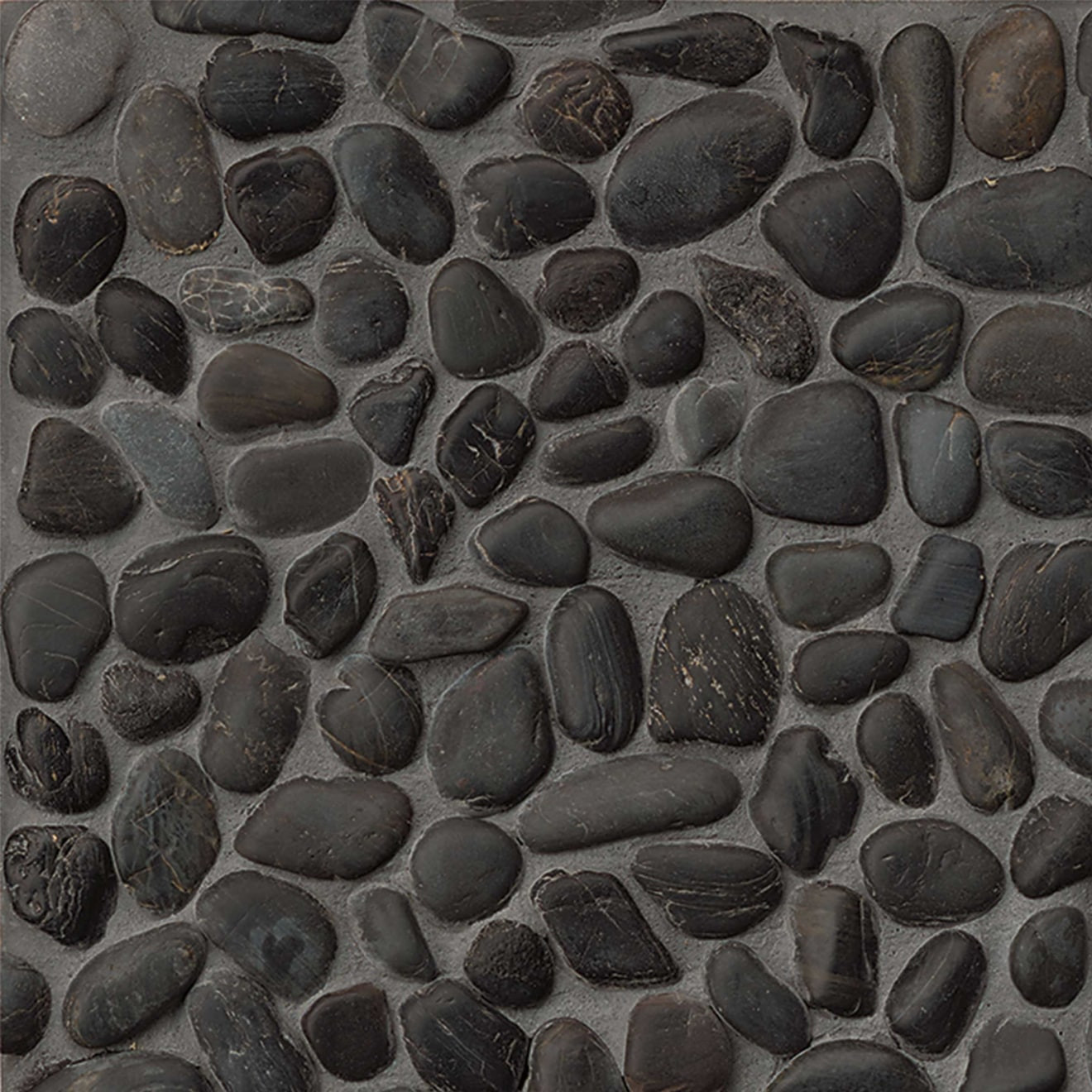 Hemisphere Polished Pebble Mosaic in Panther Black | Bedrosians Tile & Stone