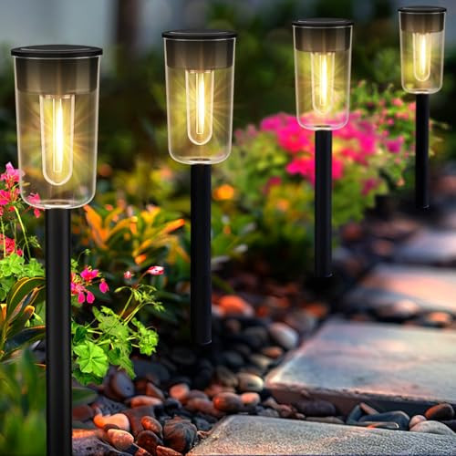Solar Pathway Lights Outdoo 8 Pack, Bright Solar Path Lights Outdoor, IP65 Waterproof Garden Lights Solar Powered Landscape Lighting for Outside Yard Lawn Patio Walkway Driveway | Amazon (US)