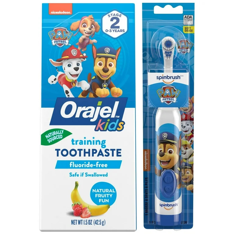 Paw Patrol Oral Care Kids Age 3+ Kit: (1) Battery-Powered Toothbrush & (1) Toothpaste Fluoride-Fr... | Walmart (US)