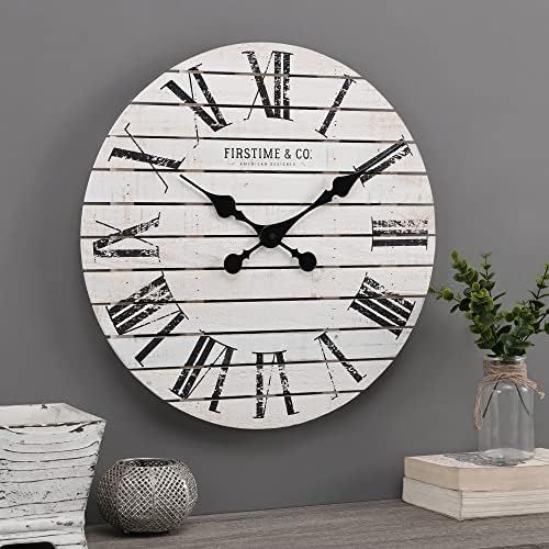 Amazon.com: FirsTime & Co.® Shiplap Farmhouse Wall Clock, American Crafted, White, 18 x 2 x 18, ... | Amazon (US)