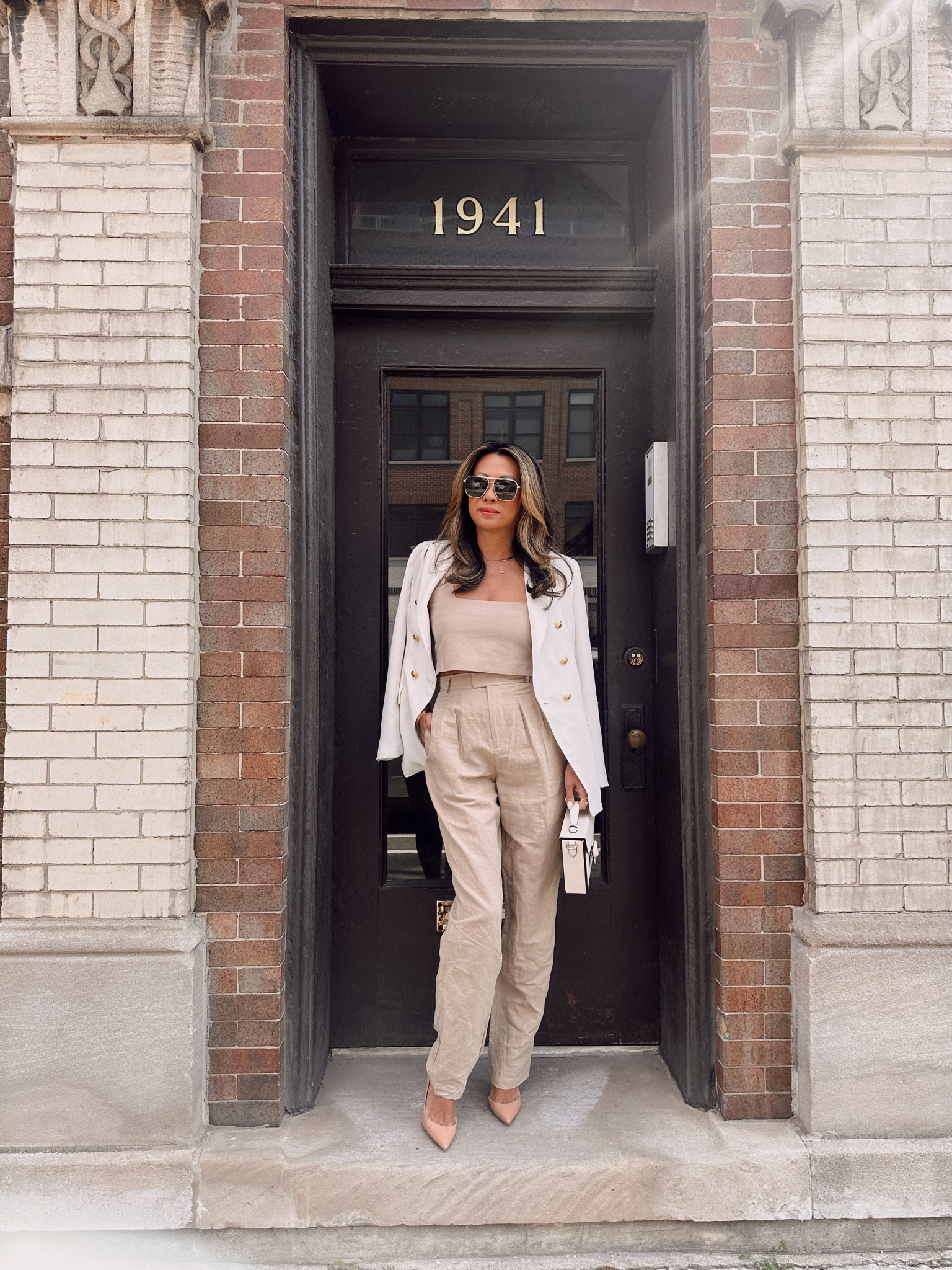 Neutral outfit, beige pants, beige top, Pinterest style, white blazer, revolve style, old money style, work style 

#LTKSeasonal #LTKstyletip #LTKFind