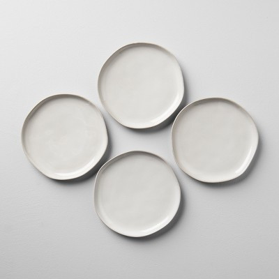 8" 4pk Stoneware Salad Plate Set Cream - Hearth & Hand™ with Magnolia: Glazed Finish, Farmhouse Style | Target