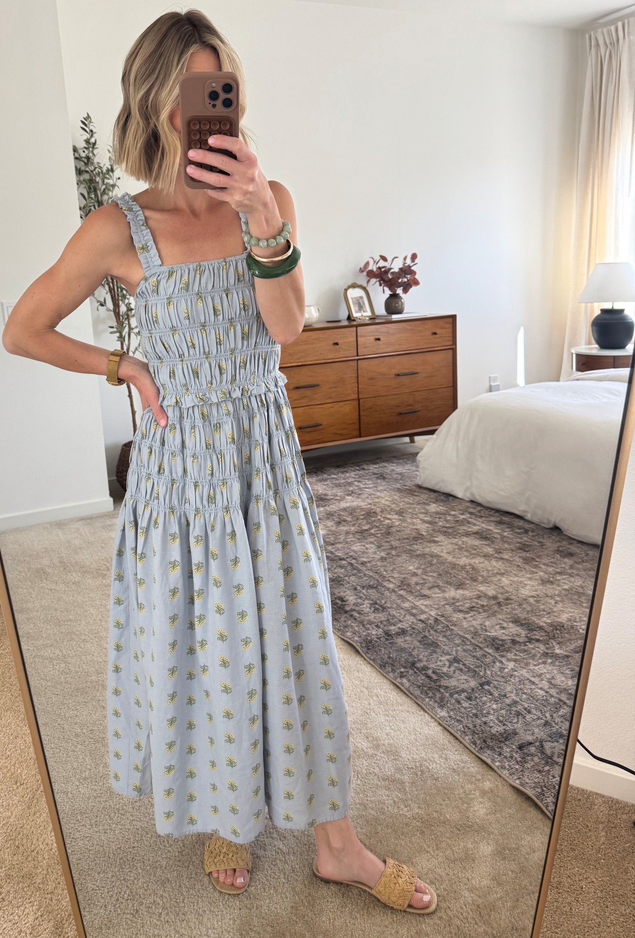 Mom outfit
Spring outfit
Spring look
Summer dress
Summer outfit
Sandals
Woven sandals
Target
Target dress
Smocked maxi dress
Sunglasses
Bangles
DOEN dupe

#LTKootd #LTKMothersDay #LTKTravel