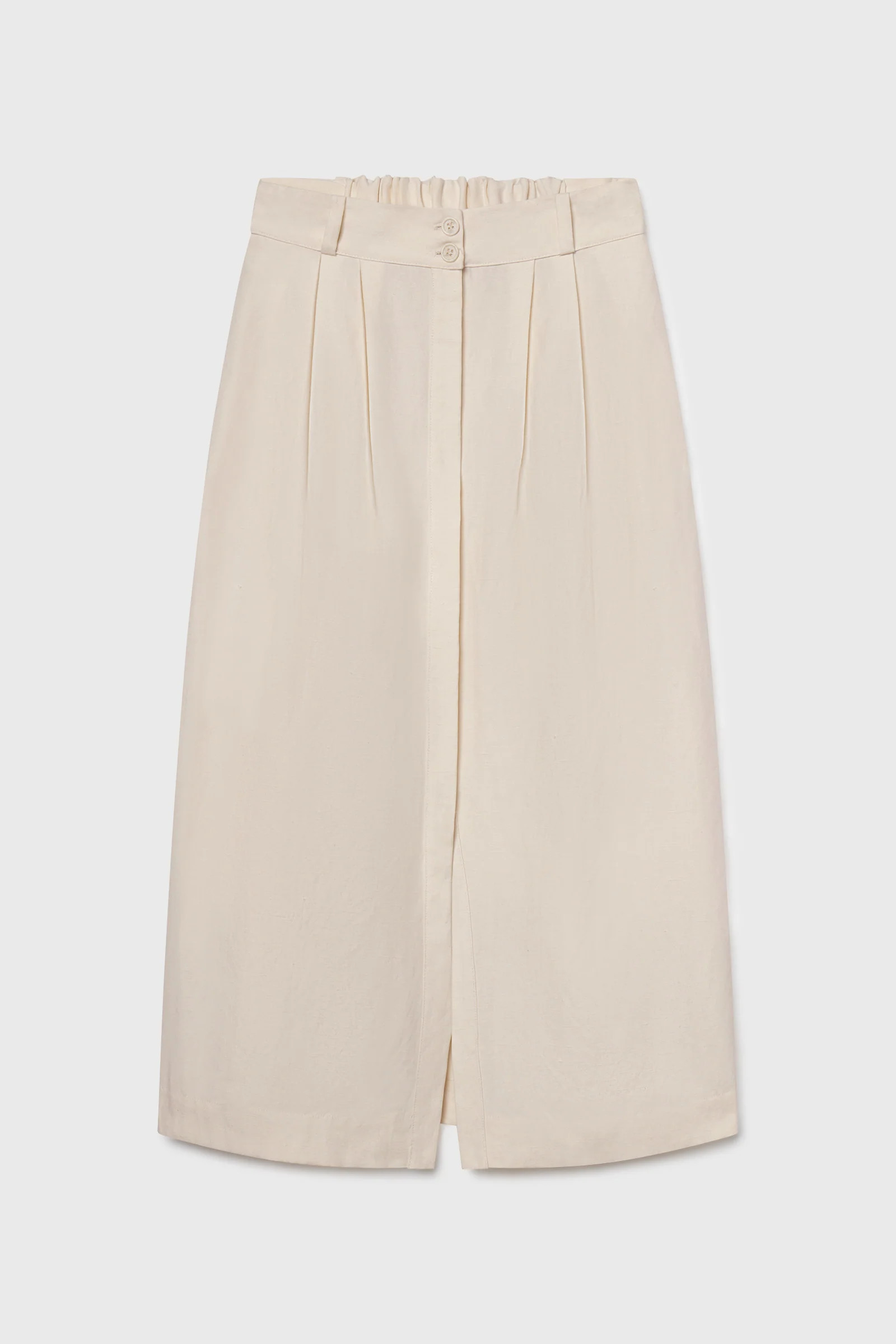 Camille Skirt - Ivory Silk & Hemp | Heidi Merrick