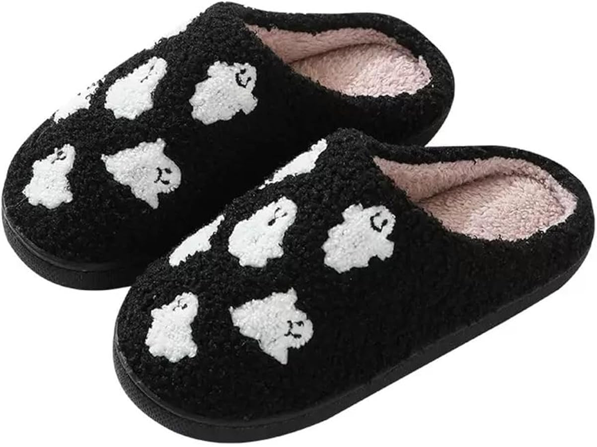 Unisex Halloween Slippers Spooky Ghost Slippers Cute Cozy Warm Plush Slip-On House Indoor and Out... | Amazon (US)