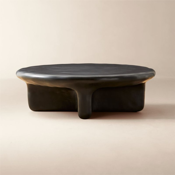 Click for more info about Bodene Round Black Resin Coffee Table + Reviews | CB2
