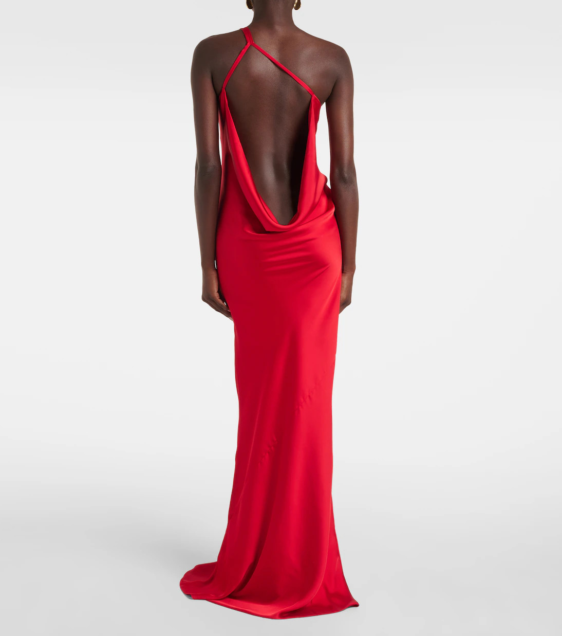 Open-back one-shoulder satin gown | Mytheresa (US/CA)