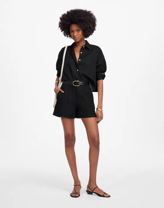 Pintucked Shorts in 100% Linen | Madewell