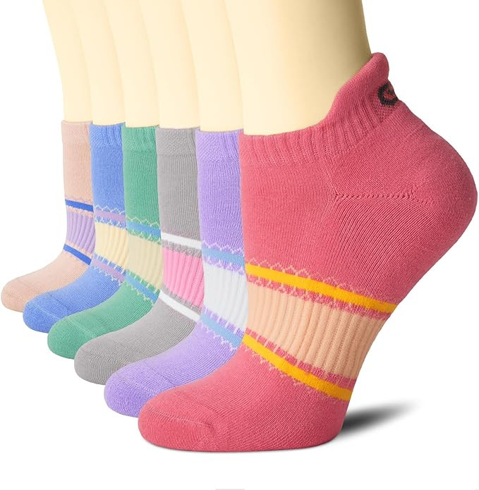 CS CELERSPORT 6 Pairs Ankle Athletic Running Socks Low Cut Sports Tab Socks for Men and Women | Amazon (US)