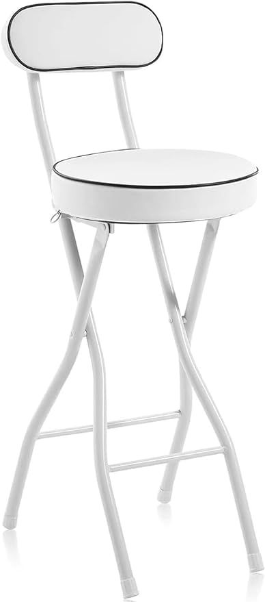 UWEAR Folding Bar Stool with Back,Folding Stool Leather Padded Counter Height Foldable Chair,Tall... | Amazon (US)