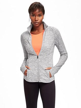 Old Navy Go Dry Cool Herringbone Compression Jacket For Women Size L Tall - White herringbone | Old Navy US