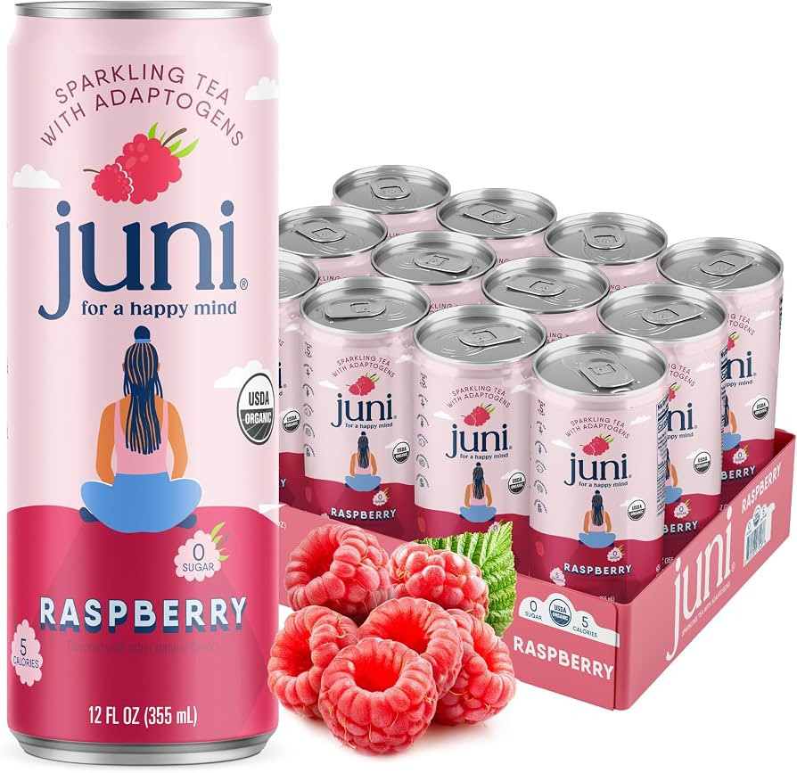 Juni Sparkling Tea with Adaptogens, Zero Sugar, 5 Calories, Organic Adaptogen Drink with Natural ... | Amazon (US)