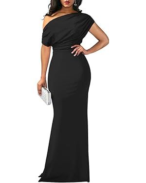 YMDUCH Women's Elegant Sleeveless Off Shoulder Bodycon Long Formal Party Evening Dress | Amazon (US)