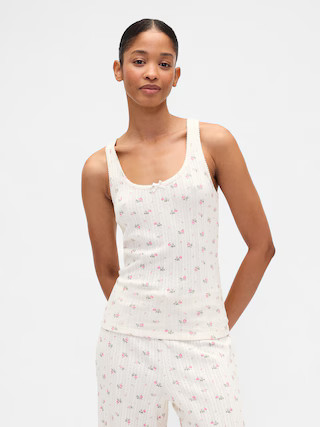 Pointelle Scoopneck PJ Tank Top | Gap Factory
