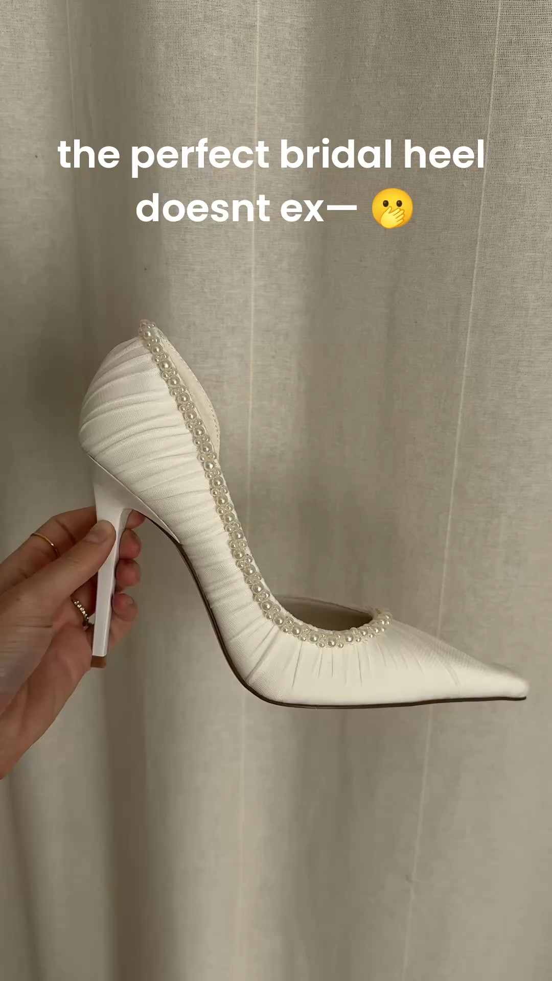 WOWWWW 😮‍💨 and only $139

i love the ruched satin fabric and the pearls all along the edge!! 

be warned, it’s a very high heel (4.25in) 

#bridal #bridalheel #bridalpump #pearlpumps #pearlbridalheels #elegantbridalshoes #affordablebridalheels #revolve #stevemadden

#LTKWedding