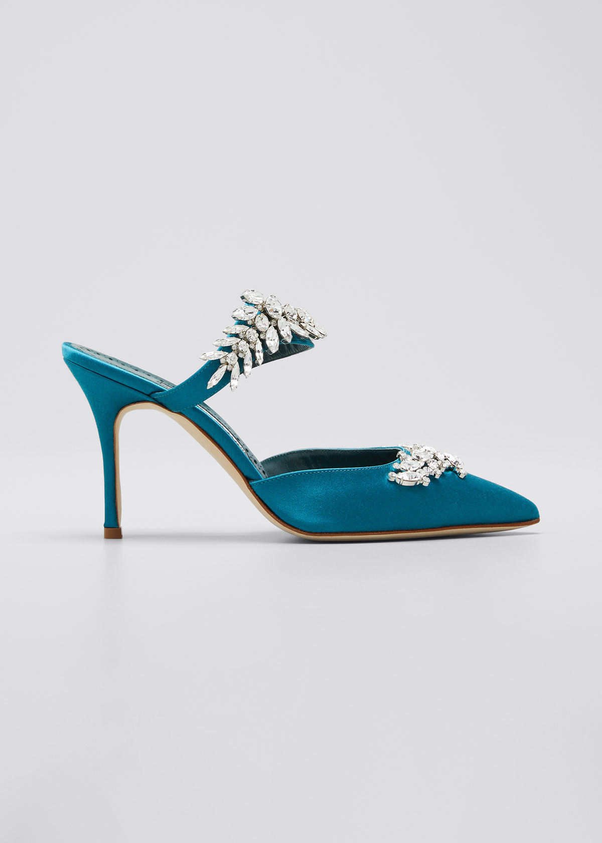 Lurum Satin Crystal-Embellished Mules | Bergdorf Goodman