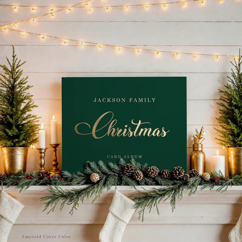 Christmas Card Album, Personalized Christmas Memory Book, Custom Christmas Memories Book, Family ... | Etsy (US)