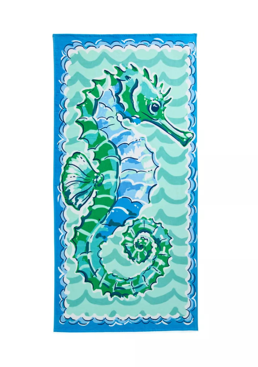 Seahorse Print Beach Towel | Belk