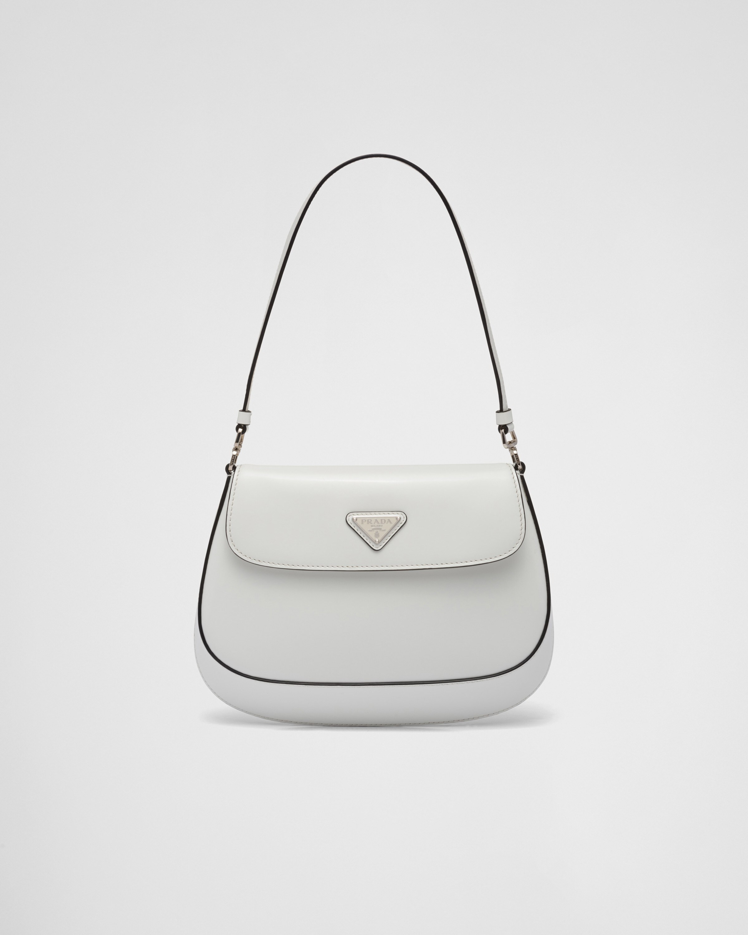 Prada Cleo brushed leather shoulder bag with flap | Prada Spa US