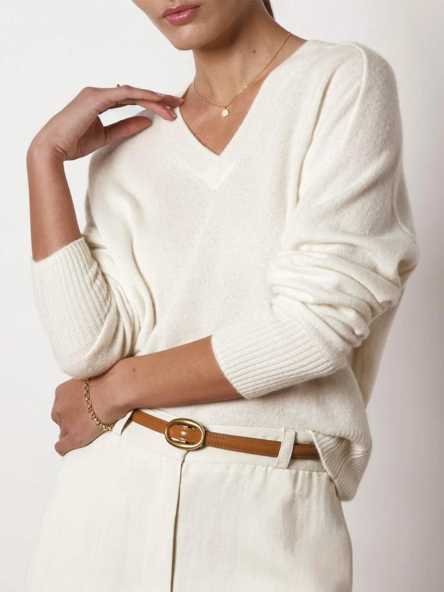 The Leia Vee Cashmere Sweater | Brochu Walker