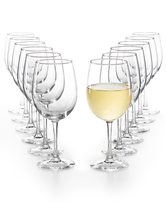 Martha Stewart Collection 12-Pc. White Wine Glasses Set, Created for Macy's & Reviews - Glassware... | Macys (US)