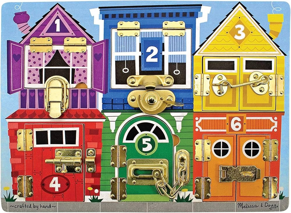 Melissa & Doug Wooden Latches Board - Sensory Activity Toy For Kids, Doors And Locks, Busy Board,... | Amazon (US)