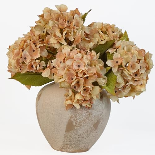TOPIA Silk Fall Flowers Artificial Dried Hydrangea Artificial Fall Bouquet Fake Dried Flowers for... | Amazon (US)