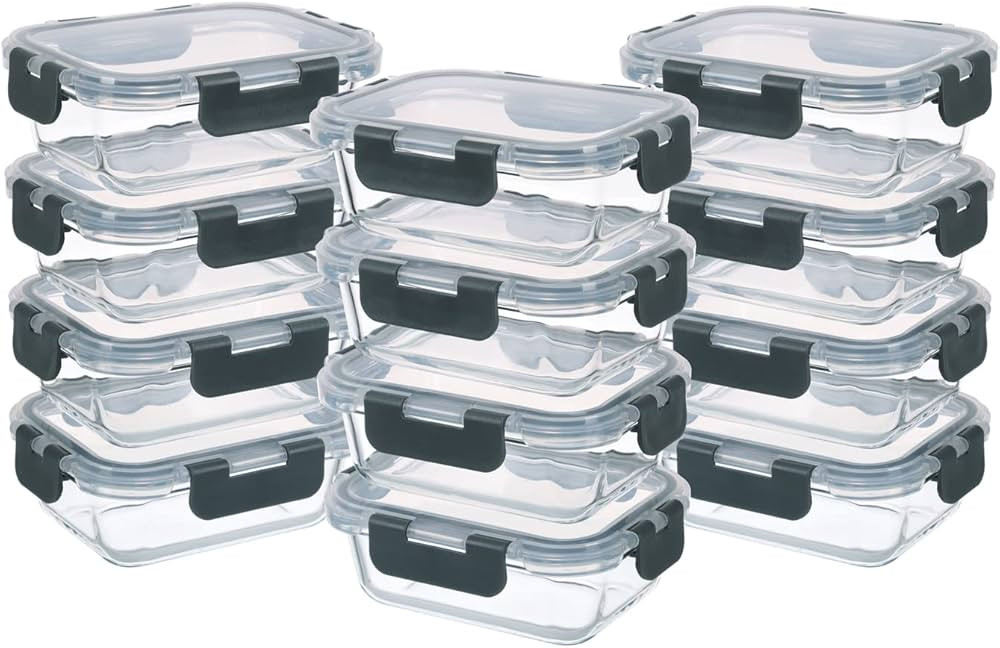 24-Piece Small Glass Food Storage Containers with Lids Airtight, 1.5 Cup Meal Prep Containers Set... | Amazon (US)