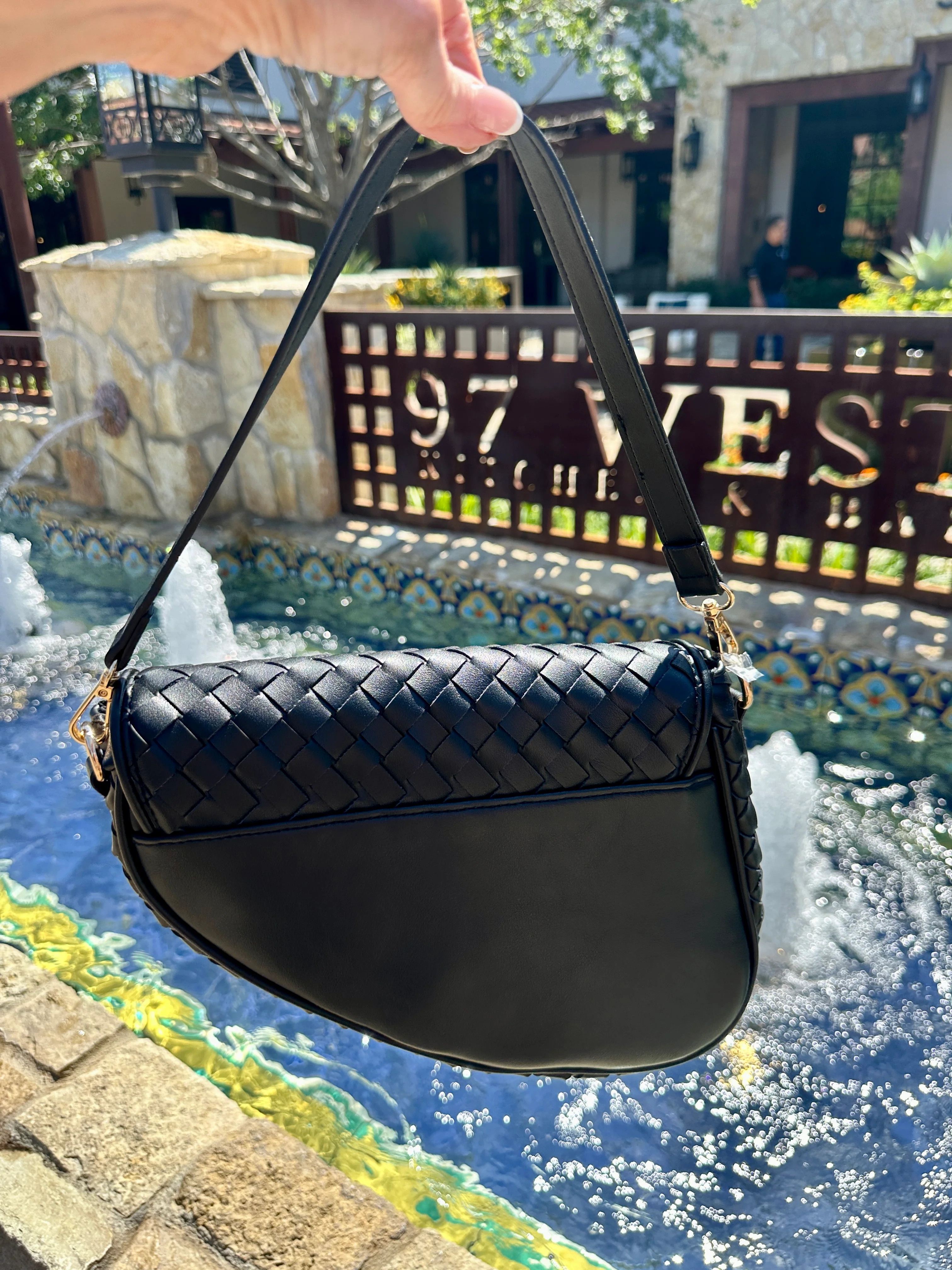 NEW!! Highland Woven Saddle Bag | Glitzy Bella