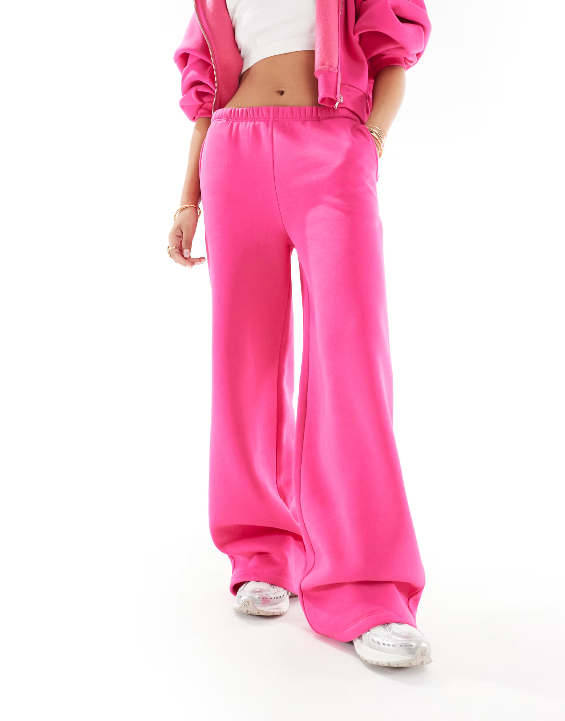 ASOS DESIGN wide leg sweatpants in pink - part of a set | ASOS (Global)
