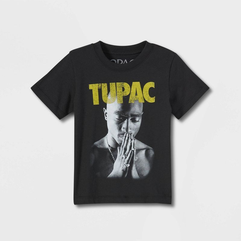 Toddler Tupac Short Sleeve T-Shirt - Black | Target