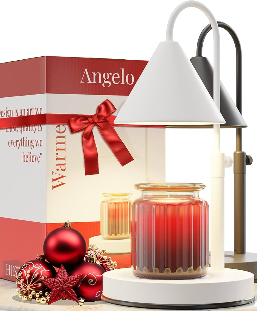 Hestia Angelo Candle Warmer Lamp - Candle Lamp Warmer with Timer & 3 Wick Candles, Height Adjusta... | Amazon (US)