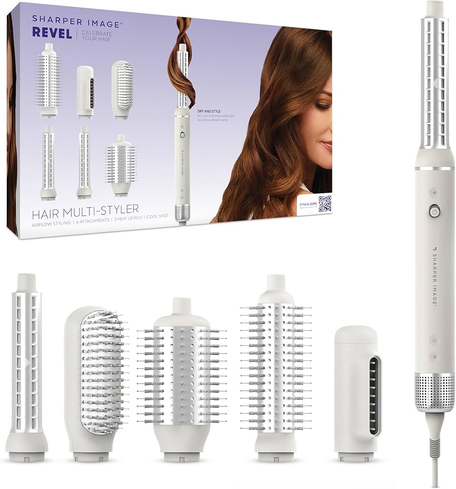 Sharper Image Revel 6-in-1 Multi-Styler – Ionic Hair Dryer Brush| Curling Wand, Detangler, Volu... | Amazon (US)