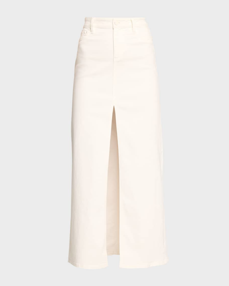 Alice + Olivia Rye High-Rise Denim Maxi Skirt | Neiman Marcus
