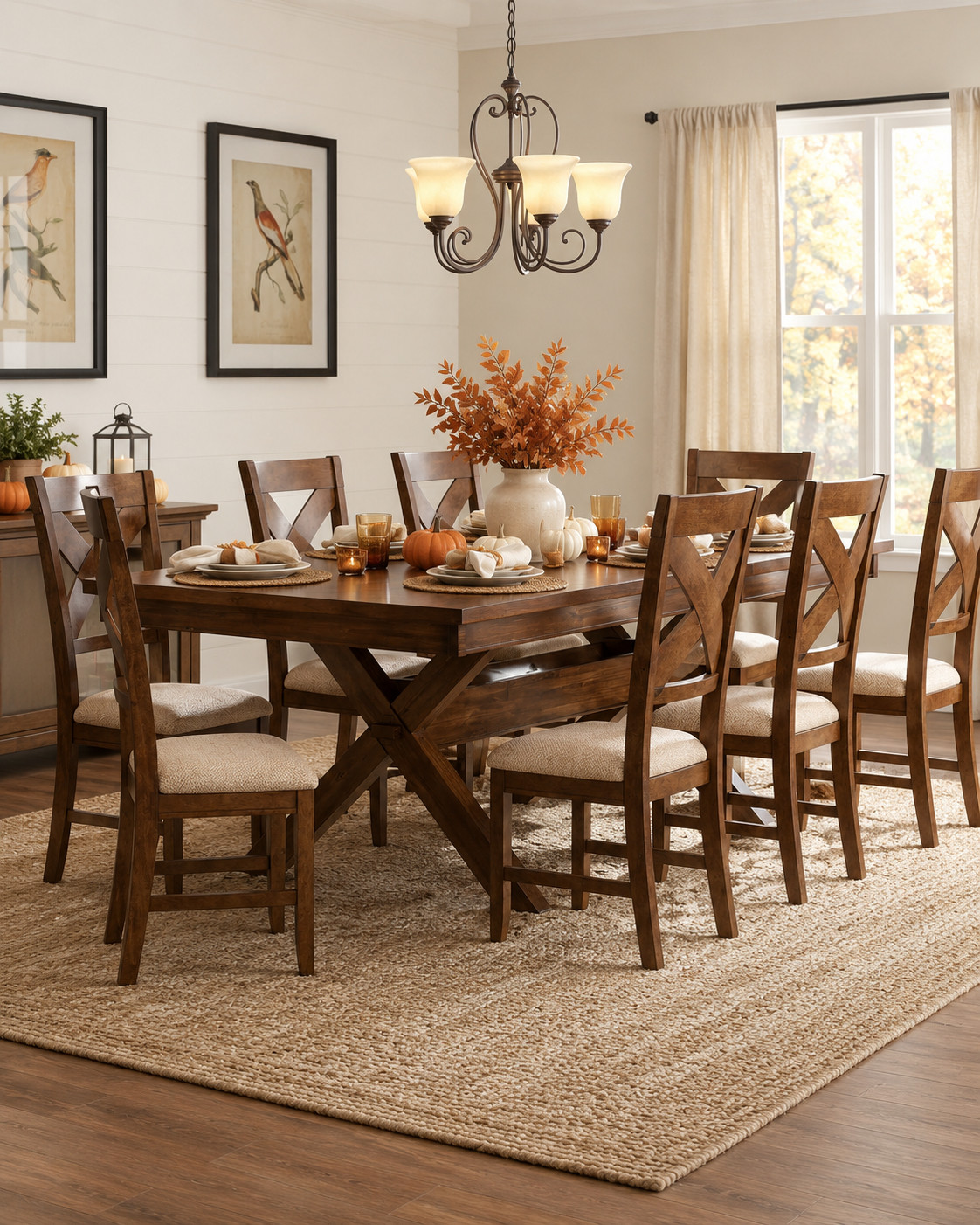 If you’re getting your dining room ready for fall hosting, this Wayfair dining set is such a pretty pick 🤎 The rich wood tone, roomy table, and upholstered chairs make it feel warm, timeless, and perfect for family dinners, Thanksgiving, and all the cozy gatherings ahead. Plus, it’s on sale right now! 🍁✨
#WayfairSale #WayfairFurniture #DiningRoomFinds #DiningTableSet #FallDiningRoom #ThanksgivingHosting #FallHosting #RusticDiningRoom #DiningRoomDecor #HomeRefresh #FurnitureSale #FallHomeInspo 

 #LTKSeasonal #LTKHome #LTKSaleAlert