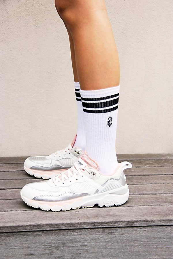 Movement Logo Stripe Tube Socks by Lucky Honey at Free People, White, One Size | Free People (Global - UK&FR Excluded)