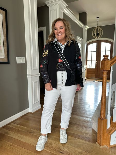 Slim button front white jeans. Size 14.

Paired with athleisure pieces from Chicos. Zenergy is a great brand. Buy more sake more event going on. 

Casual white jeans outfit spring outfit 

#LTKmidsize #LTKover40 #LTKtravel