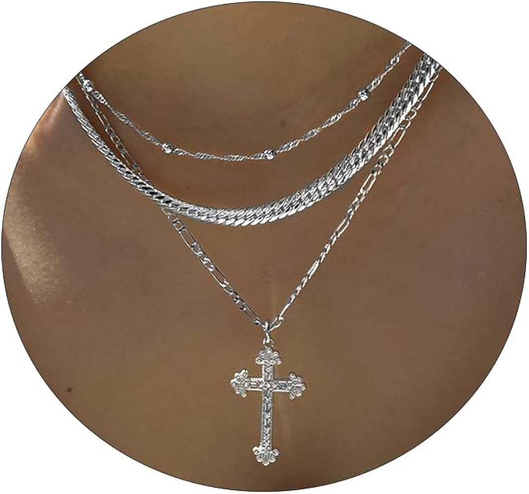 Cross Necklace for Women 14K Gold Plated Dainty Heart Cross Pendant Choker Simple Trendy Cute Cro... | Amazon (US)