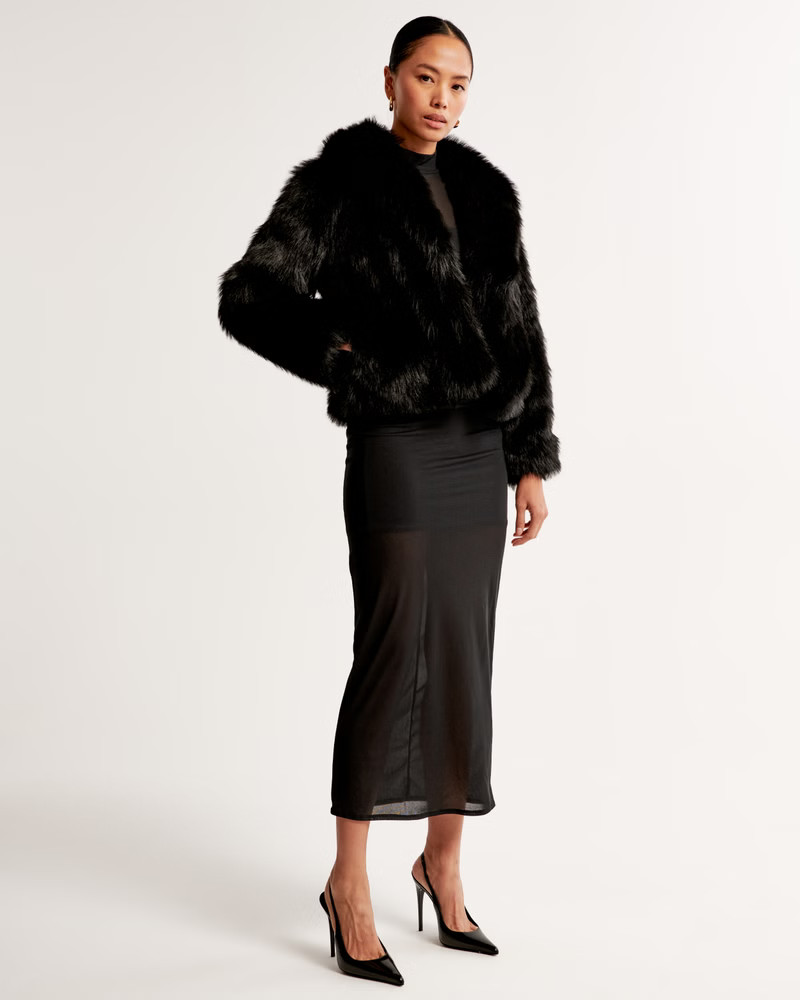 Women's Faux Fur Coat | Women's Coats & Jackets | Abercrombie.com | Abercrombie & Fitch (US)