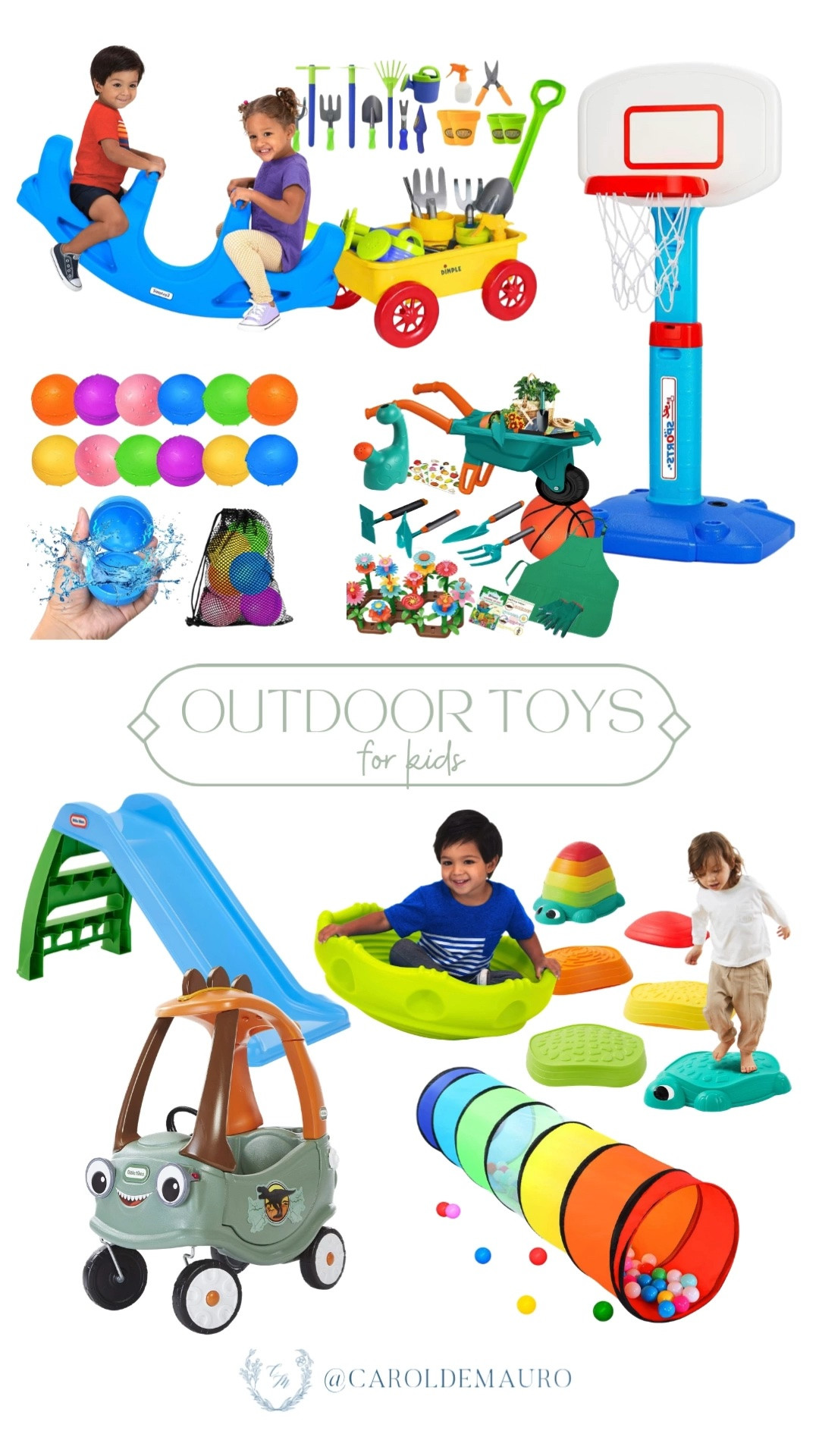 outdoor toys, summer activities, screen free activities, kids toys, toddler finds, mom approved, amazon finds, see saw, plastic slide, basket ball ring, gardening set for kids, ride on car, fun summer

#LTKKids