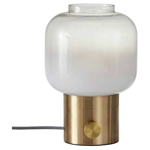 Adesso Home Lewis Glass Table Lamp in Antique Brass | Walmart (US)
