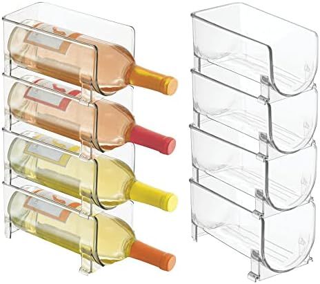 mDesign Plastic Free-Standing Wine Set Rack Storage Organizer for Kitchen Countertops, Pantry Cab... | Amazon (US)