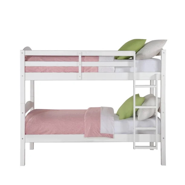 Better Homes & Gardens Leighton Wood Twin-Over-Twin Bunk Bed, White - Walmart.com | Walmart (US)