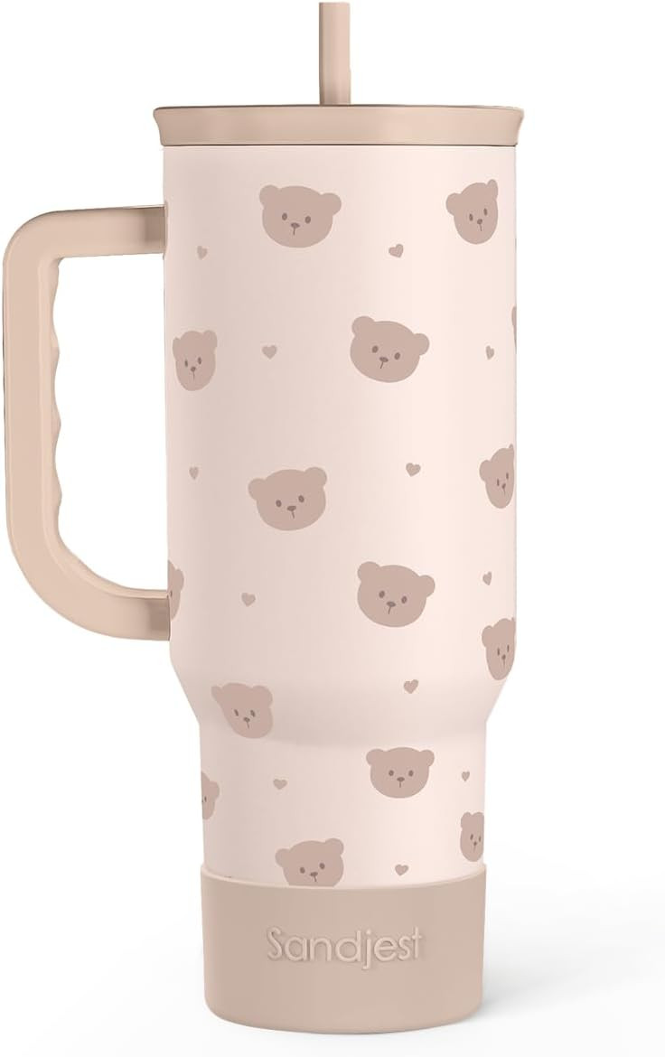 Bear Tumbler with Handle, Insulated Cup Stainless Steel Travel Mug Cup, Gifts for Women Girl, 40o... | Amazon (US)