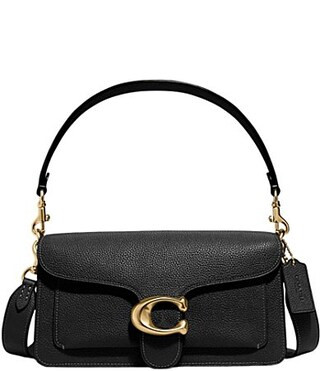 COACH Tabby 26 Pebble Leather Gold Tone Shoulder Crossbody Bag - Black | Dillard's